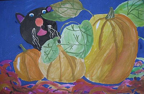 Art Studio PALETTE. Katya Silina Picture.  Tempera Holidays Halloween 