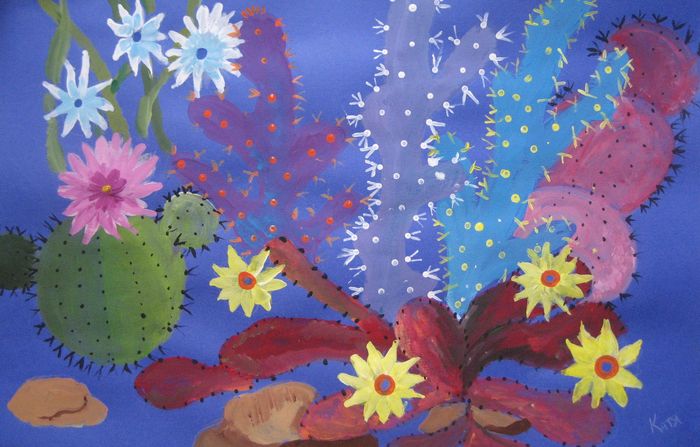 Art Studio PALETTE. Katya Silina Picture.   Plants Cacti 