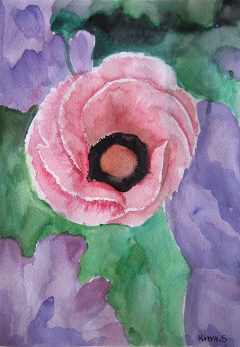 Art Studio PALETTE. Katya Silina Picture.  Watercolour Plants Flowers 