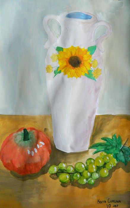 Art Studio PALETTE. Katya Silina Picture.  Tempera Still Life Still Life 