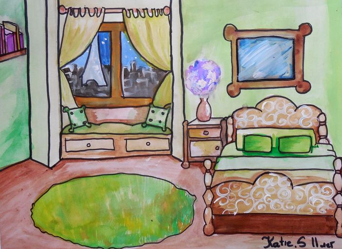 Art Studio PALETTE. Katya Silina Picture.  Marker, Tempera Design Interior 