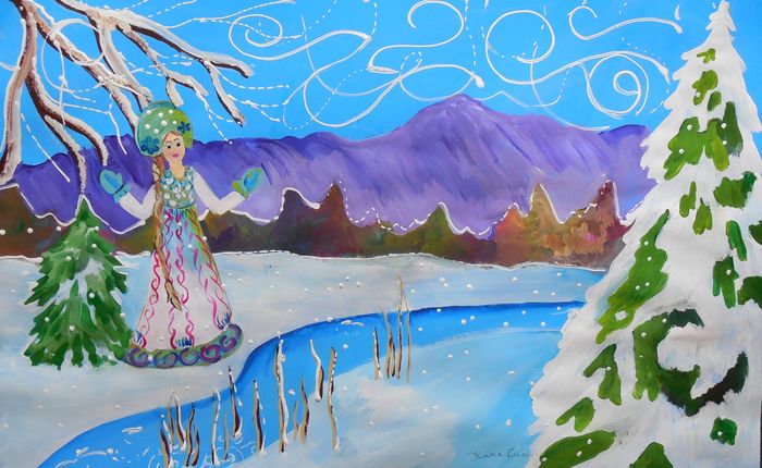 Art Studio PALETTE. Katya Silina Picture.  Tempera Fantasy Fairy Tail 