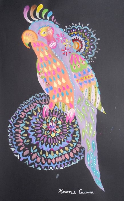 Art Studio PALETTE. Katya Silina Picture.   Dec. Art Birds 