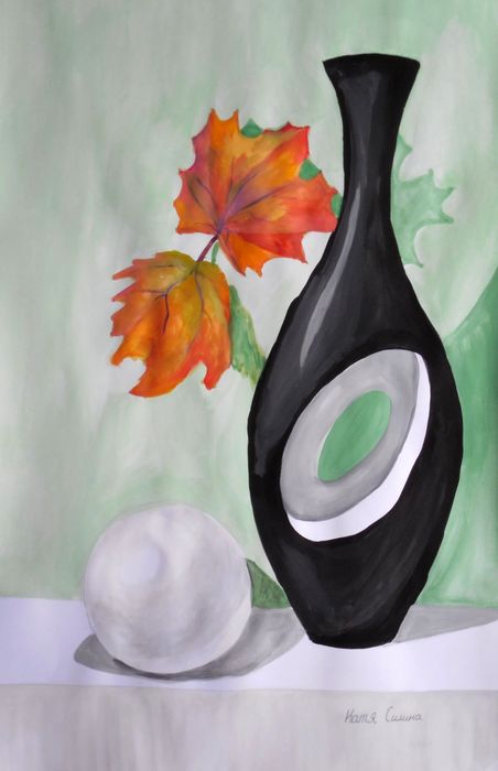 Art Studio PALETTE. Katya Silina Picture.  Tempera Still Life Still Life 