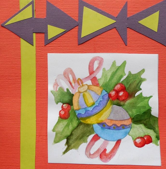 Art Studio PALETTE. Katya Silina Picture. Greeting Card Mixed Media Holidays Christmas 