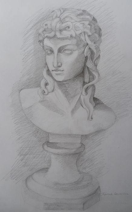 Art Studio PALETTE. Katya Silina Picture.  Pencil People Plaster Cast 