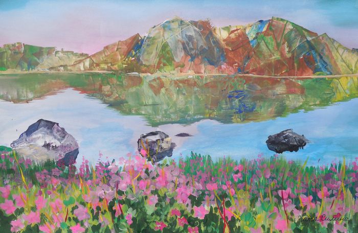 Art Studio PALETTE. Katya Silina Picture.  Tempera Landscape Nature 