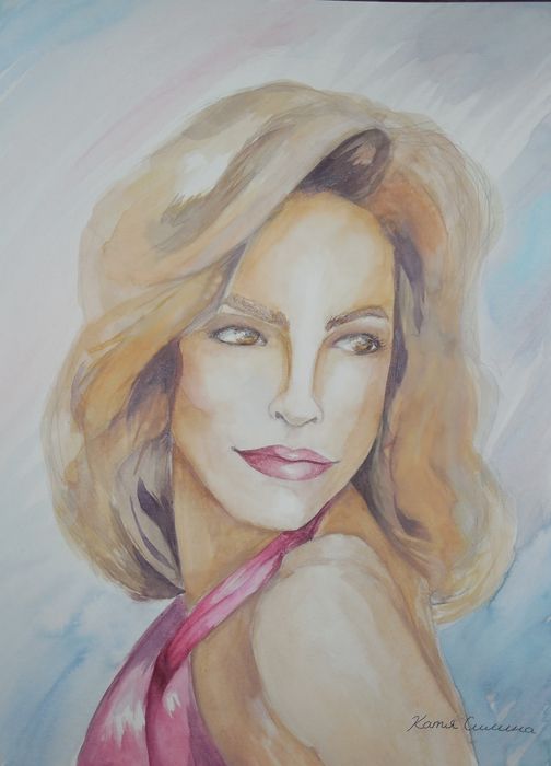 Art Studio PALETTE. Katya Silina Picture.  Watercolour People Portrait 