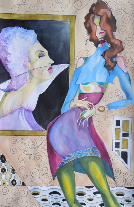 Art Studio PALETTE. Katya Silina Picture.  Watercolour, Ink Design Clothes 
