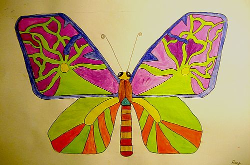 Art Studio PALETTE. Roy Kuo Picture.  Watercolour, Ink Animals Butterfly 