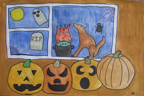 Art Studio PALETTE. Roy Kuo Picture.  Watercolour, Ink Holidays Halloween 