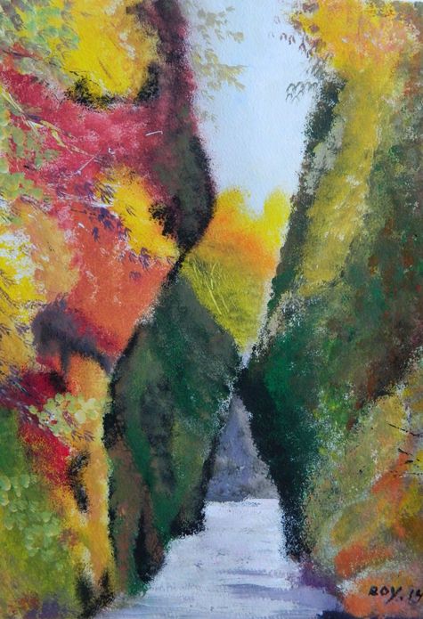 Art Studio PALETTE. Roy Kuo Picture.  Tempera Landscape Nature 