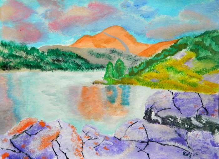 Art Studio PALETTE. Roy Kuo Picture.  Tempera Landscape Nature 