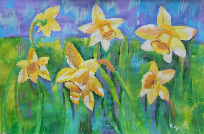 Art Studio PALETTE. Roy Kuo Picture.  Tempera Plants Flowers 