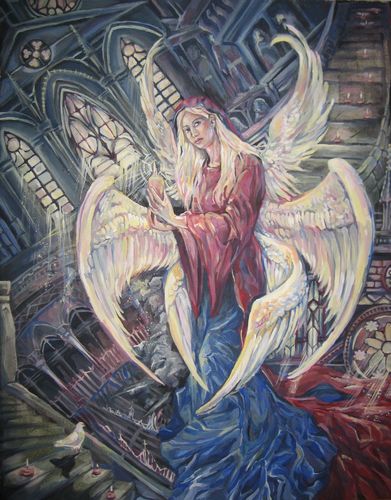 Art Studio PALETTE. Ksenia Kogevnikova Picture. Fine Art Paper Tempera   Ангел Печали