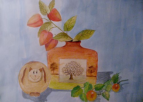 Art Studio PALETTE. Sarah Ziolkiewicz Picture. Fine Art Paper Watercolour Still Life Still Life  
