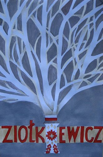 Art Studio PALETTE. Sarah Ziolkiewicz Picture. Fine Art Paper Tempera Design Selfname 