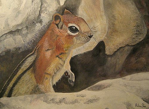 Art Studio PALETTE. Polina Shapiro Picture. Cardboard Acrylic Animals Mix  