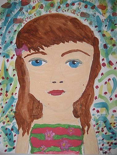 Art Studio PALETTE. Erin Kroi Picture. Fine Art Paper Tempera   Selfportret