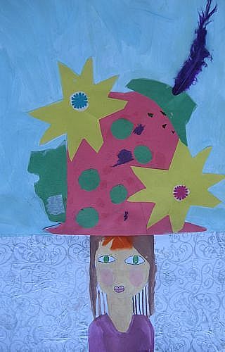 Art Studio PALETTE. Leena  Ballard Picture. Cardboard Mixed Media Design Hats 