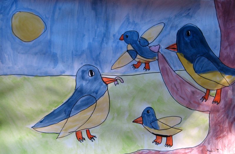 Art Studio PALETTE. Leena  Ballard Picture.   Animals Birds 