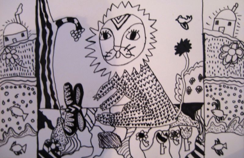 Art Studio PALETTE. Leena  Ballard Picture.  Marker Animals Mix 