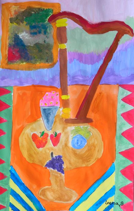 Art Studio PALETTE. Leena  Ballard Picture.  Tempera Design Interior 