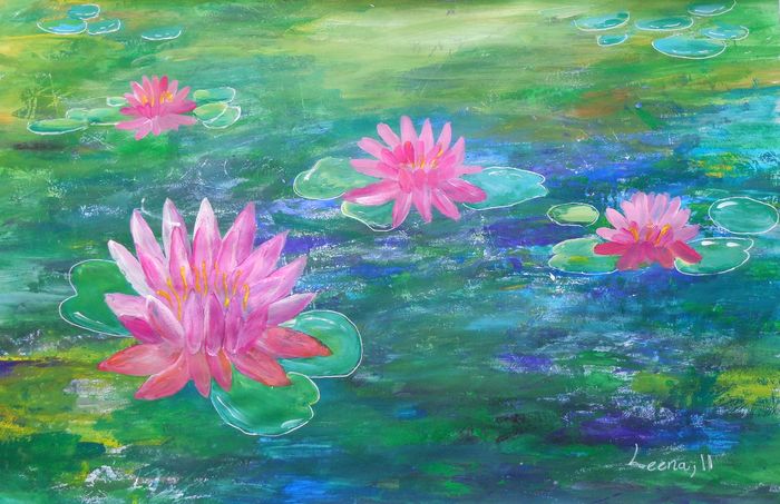 Art Studio PALETTE. Leena  Ballard Picture.  Tempera Inspired by Monet По Мотивам Моне