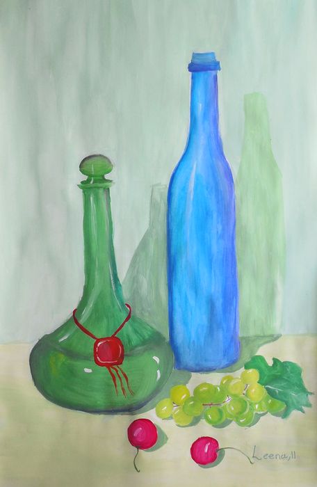 Art Studio PALETTE. Leena  Ballard Picture.  Tempera Still Life Still Life 