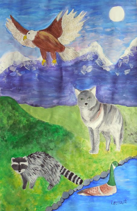 Art Studio PALETTE. Leena  Ballard Picture.  Tempera Animals Mix 