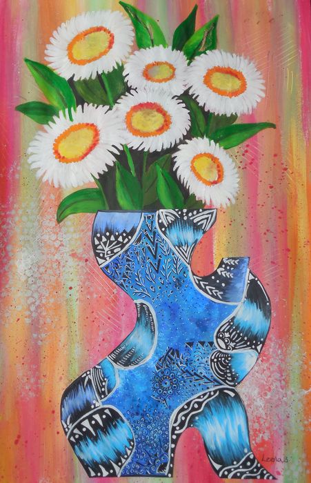 Art Studio PALETTE. Leena  Ballard Picture.  Mixed Media Still Life Still Life ''''