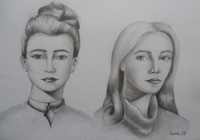 Art Studio PALETTE. Leena  Ballard Picture.  Pencil People Portrait 