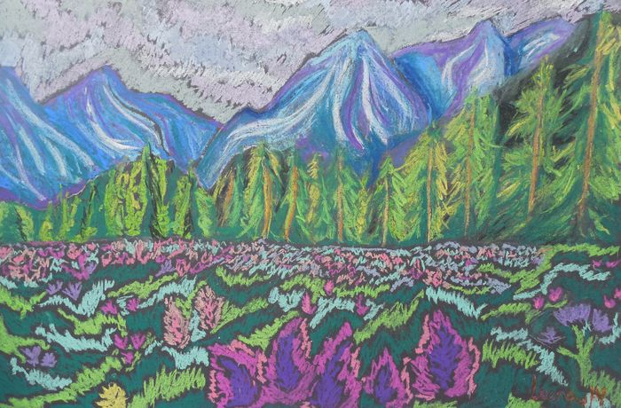 Art Studio PALETTE. Leena  Ballard Picture.  Pastel Landscape Nature 