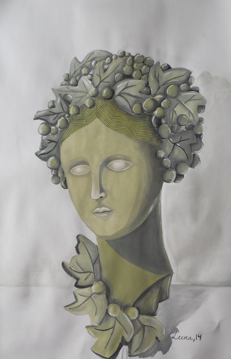 Art Studio PALETTE. Leena  Ballard Picture.  Tempera People Plaster Cast 