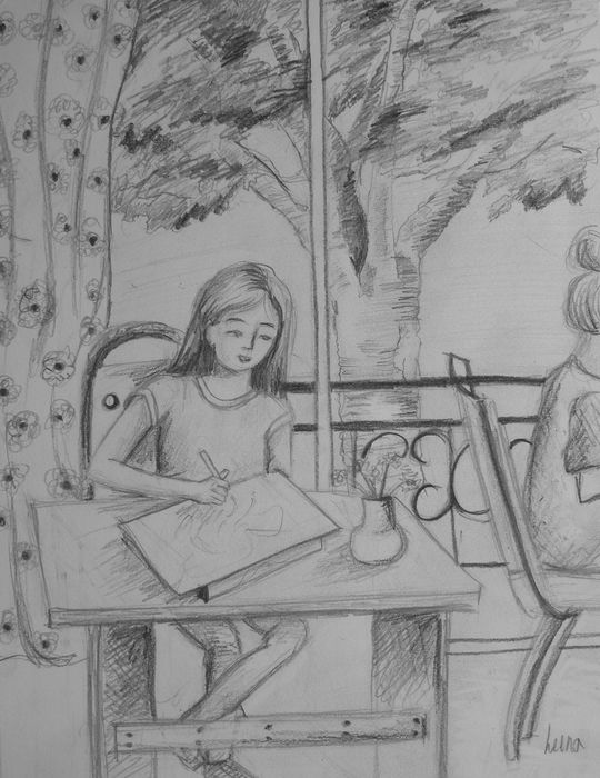 Art Studio PALETTE. Leena  Ballard Picture.  Pencil People Activities 