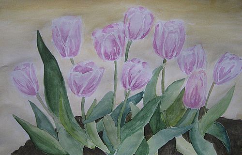 Art Studio PALETTE. Julia Handra Picture.  Watercolour Plants Flowers 