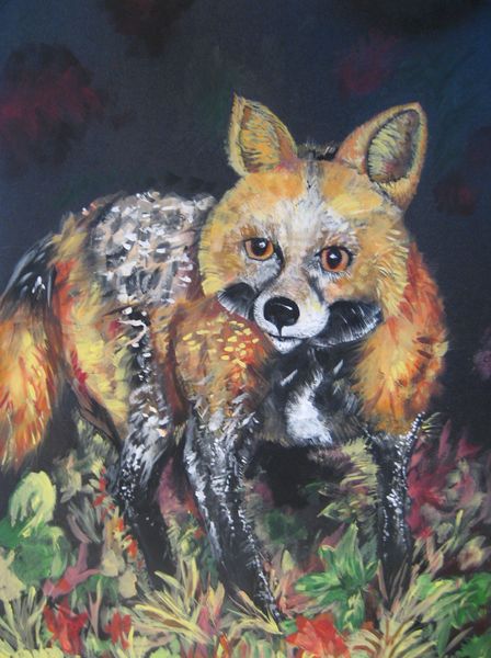 Art Studio PALETTE. Julia Handra Picture. Cardboard Acrylic Animals Mix 