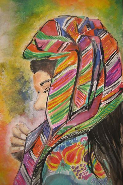 Art Studio PALETTE. Julia Handra Picture.  Tempera People People 