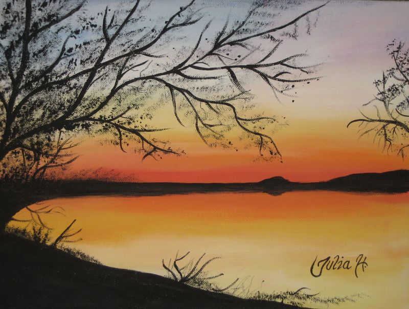 Art Studio PALETTE. Julia Handra Picture.  Acrylic Landscape Nature 