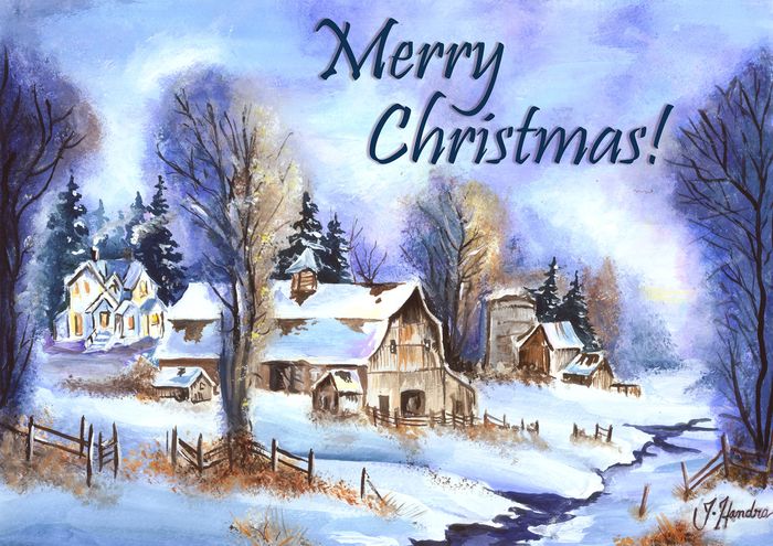 Art Studio PALETTE. Julia Handra Picture.  Acrylic Holidays Christmas 