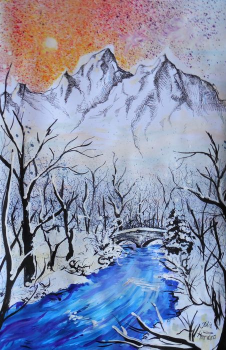 Art Studio PALETTE. Julia Handra Picture.   Landscape Winter 