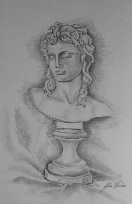 Art Studio PALETTE. Julia Handra Picture.  Pencil People Plaster Cast 