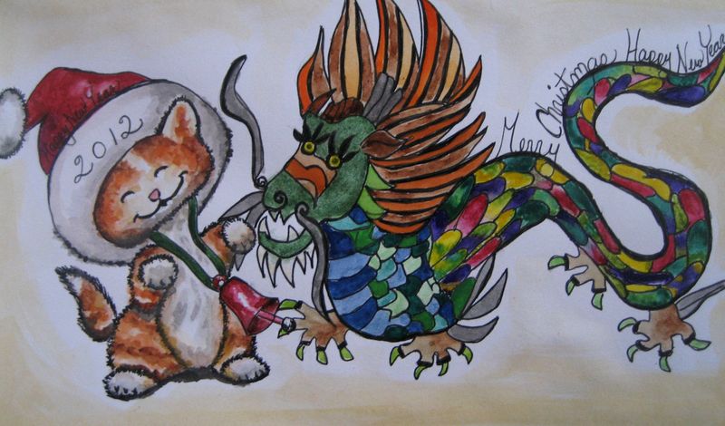 Art Studio PALETTE. Debra Sathanielle Picture. Greeting Card Marker, Tempera Holidays New Year 