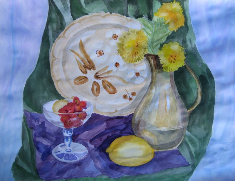 Art Studio PALETTE. Debra Sathanielle Picture.  Watercolour Still Life Still Life 