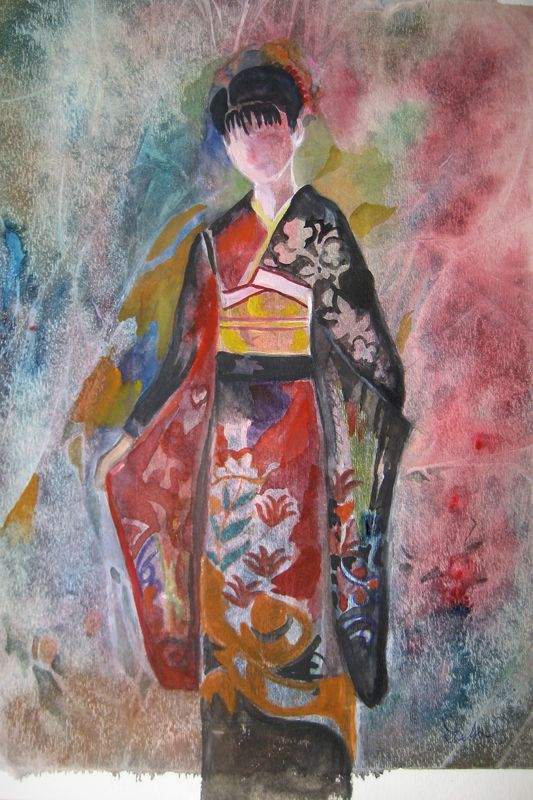 Art Studio PALETTE. Debra Sathanielle Picture.  Watercolour People People 