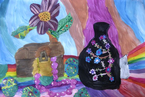 Art Studio PALETTE. Alyssa Lukose Picture. Fine Art Paper Tempera Still Life Still Life 