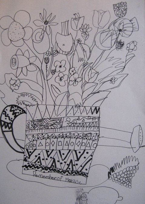 Art Studio PALETTE. Alyssa Lukose Picture.  Marker Inspired by Matisse 