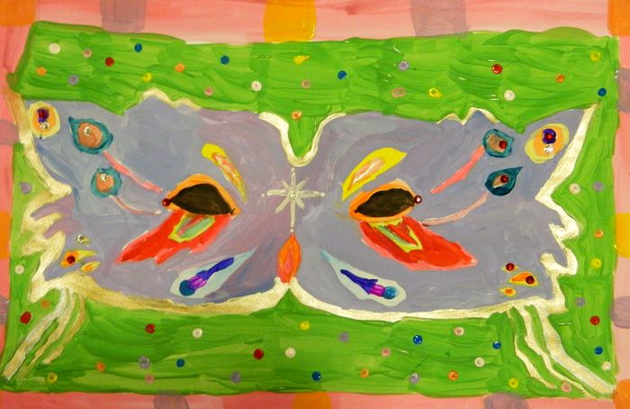 Art Studio PALETTE. Alyssa Lukose Picture.  Tempera Fantasy Mask 