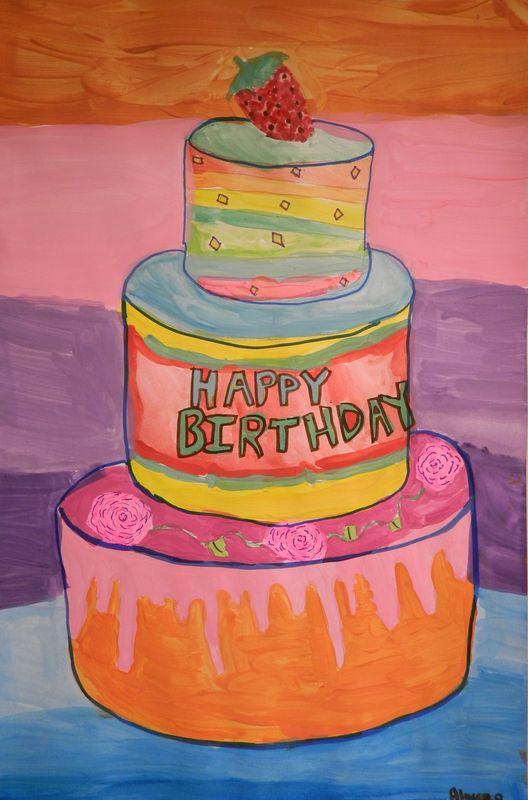 Art Studio PALETTE. Alyssa Lukose Picture.  Marker, Tempera Fantasy Cakes 