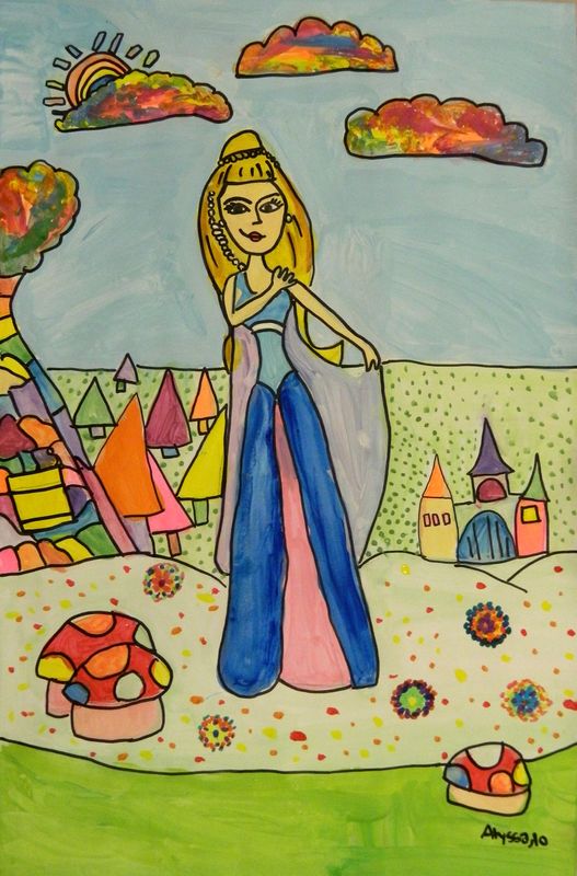 Art Studio PALETTE. Alyssa Lukose Picture.  Marker, Tempera Fantasy Fairy Tail 